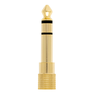 QED Connect Jack 6.35-3.5mm Adaptor — front view of gold-plated adapter