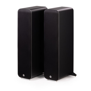Q Acoustics M40 Wireless Micro-Tower Speakers Black front angled pair view