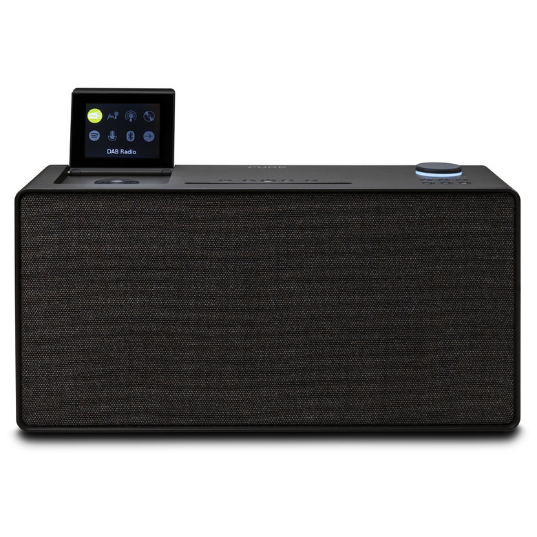 Pure Evoke Home All-in-One Music System Black Coffee and Walnut — front view