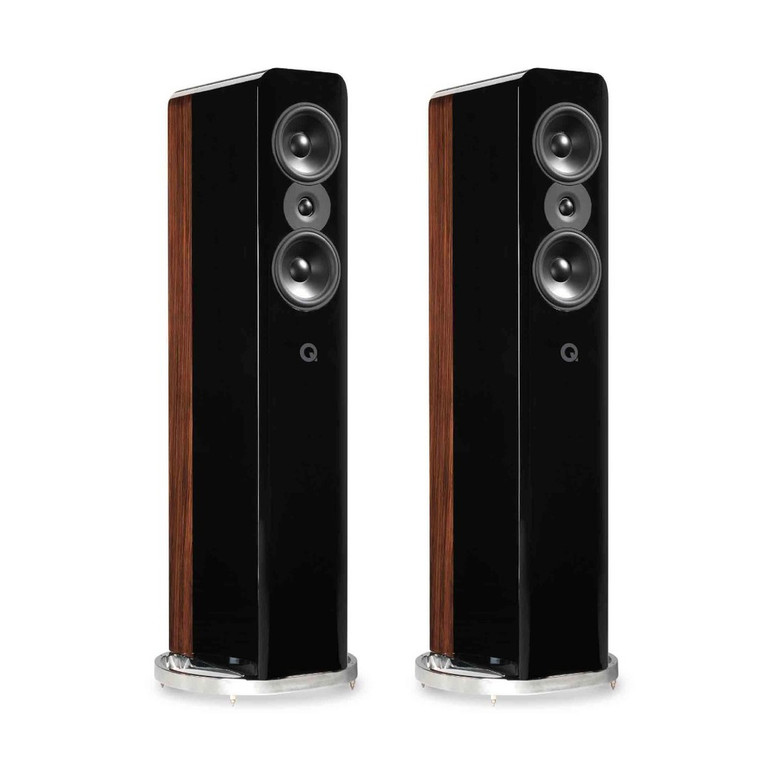 Q Acoustics Concept 500 Floorstanding Speakers (Pair) - Gloss Black & Rosewood
