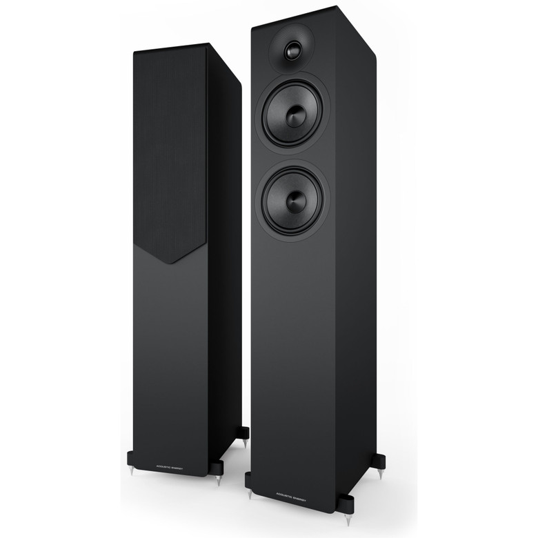 Acoustic Energy AE309 MK2 Floorstanding Speakers Black (Pair) — angled hero view