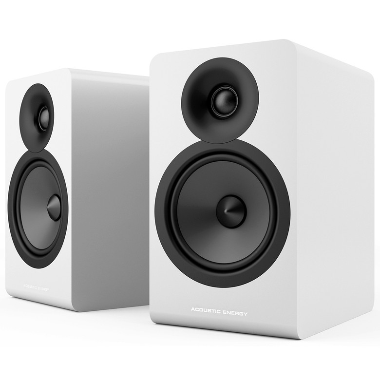 Acoustic Energy AE100 MK2 Bookshelf Speakers Satin White (Pair) — hero view
