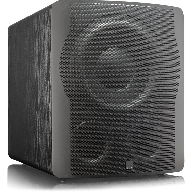 SVS PB-3000 Subwoofer Black Ash — hero view (grille on)