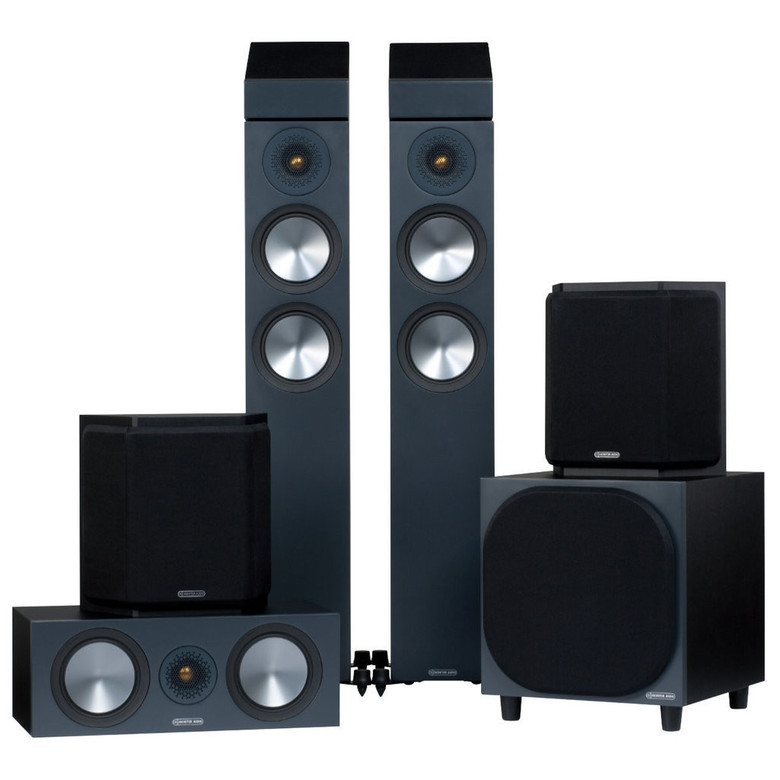 Monitor Audio Bronze 200 Atmos AV Speaker Package Black (5.1.2 Atmos Package) — hero view