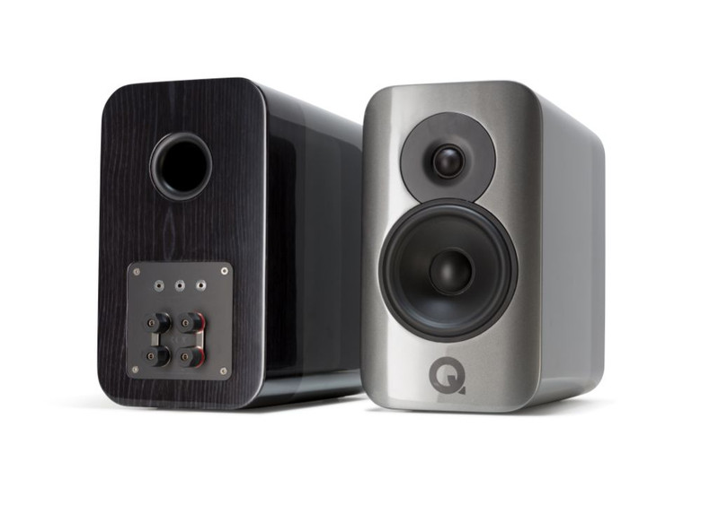 Q Acoustics Concept 300 Bookshelf Speakers  (Silver and Ebony) (Pair)