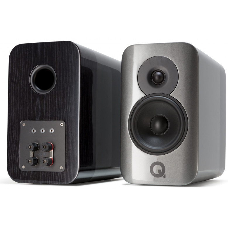 Q Acoustics Concept 300 Standmount Speakers Silver and Ebony (Pair)