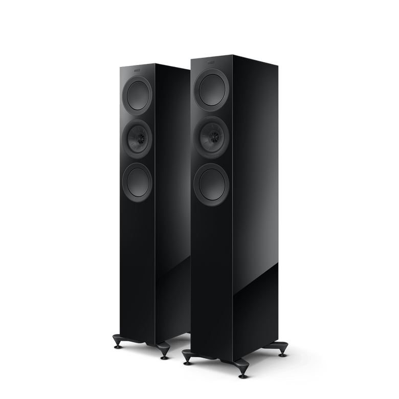 KEF R5 Meta Floorstanding Speakers Gloss Black (Pair) — hero view