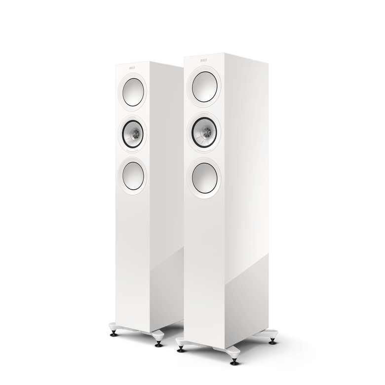 KEF R5 Meta Floorstanding Speakers Gloss White (Pair) — hero view