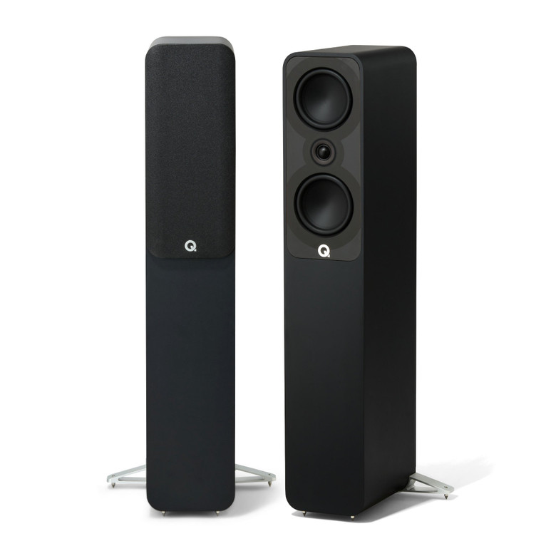 Q Acoustics 5040 Floorstanding Speakers Satin Black (Pair) — front view