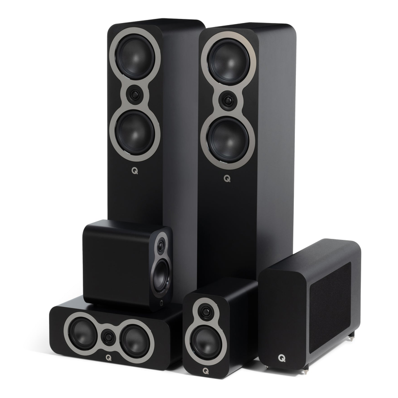 Q Acoustics 3050C 5.1 Cinema Pack - Satin Black — complete 5.1 speaker package