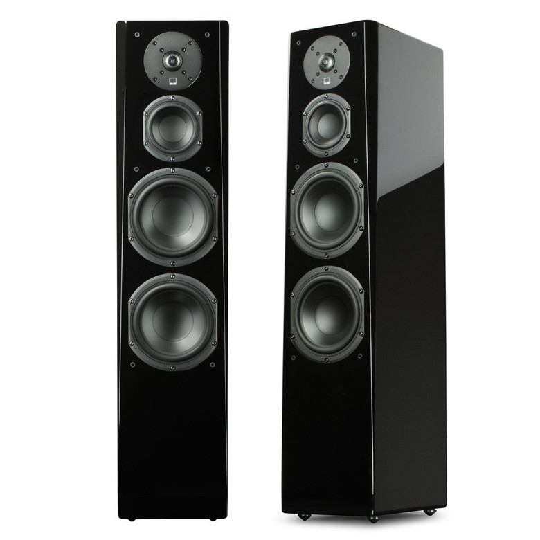 SVS Prime Tower Speaker - Piano Gloss Black - Pair front view