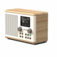 Pure Classic H4 Radio Cotton White and Oak — three-quarter view