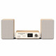 Pure Classic Stereo Music System Cotton White and Oak — front view