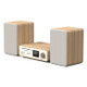 Pure Classic Stereo Music System Cotton White and Oak — three-quarter view