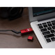 AudioQuest DragonFly Red plugged into MacBook laptop with headphones