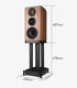 Wharfedale Evo 5.2 Speaker Stand with EVO 5.2 speaker and dimensions