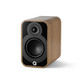 Q Acoustics 5010 Bookshelf Speakers Holm Oak (Pair) — angled view (no grille)