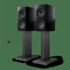 KEF R3 Meta Standmount Speakers Black (Pair) — with stands