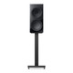KEF R3 Meta Standmount Speakers Black (Pair) — single front view on stand