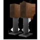 KEF R3 Meta Standmount Speakers Walnut (Pair) — rear view with stands