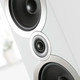 Q Acoustics 3020i Bookshelf Speakers White (Pair) — driver and tweeter close-up