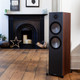 Monitor Audio Bronze 500 6G Floorstanding Speakers Urban Grey (Pair) — lifestyle (Walnut finish shown)