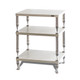 Solid Steel HP-3 Ceramic Hi-Fi Rack (Natural) — hero view (stainless steel frame)