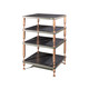 Solid Steel HP-4 Ceramic Hi-Fi Rack (Slate Black) — Atlantic Black with copper frame