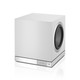 Bowers & Wilkins DB2D Active Subwoofer Satin White — hero angle with driver