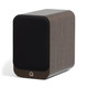 Q Acoustics 3020C Bookshelf Speakers Claro Walnut (Pair) — front angled view (grille on)