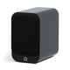 Q Acoustics 3010c Bookshelf Speakers Satin Black (Pair) — front angled view (grille on)