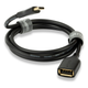 QED Connect USB C(M)-A(F) (0.15m Single) — hero view showing USB-C male and USB-A female connectors with gold-plated contacts