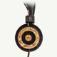 Grado The Hemp Headphone - close-up of right ear cup showing hemp wood grain and metal grille