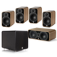 Q Acoustics 5010 5.1 Plus Cinema Pack Holm Oak — pack contents