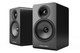 Acoustic Energy AE100 MK2 Bookshelf Speakers Satin Black (Pair) — front angled view, grilles off