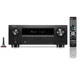 Denon AVC-X3800H AV Receiver Black — front with remote and measurement microphone
