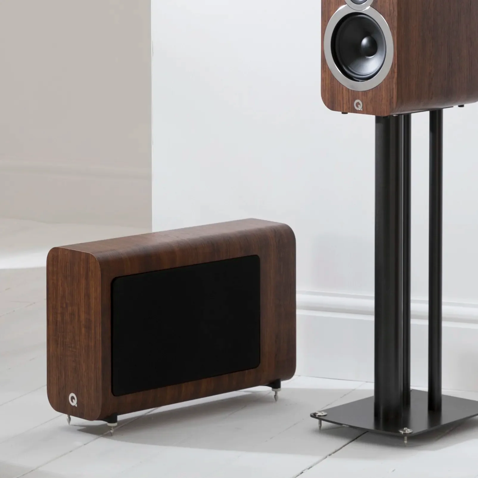 Q Acoustics 3060S Black subwoofer in living room setup