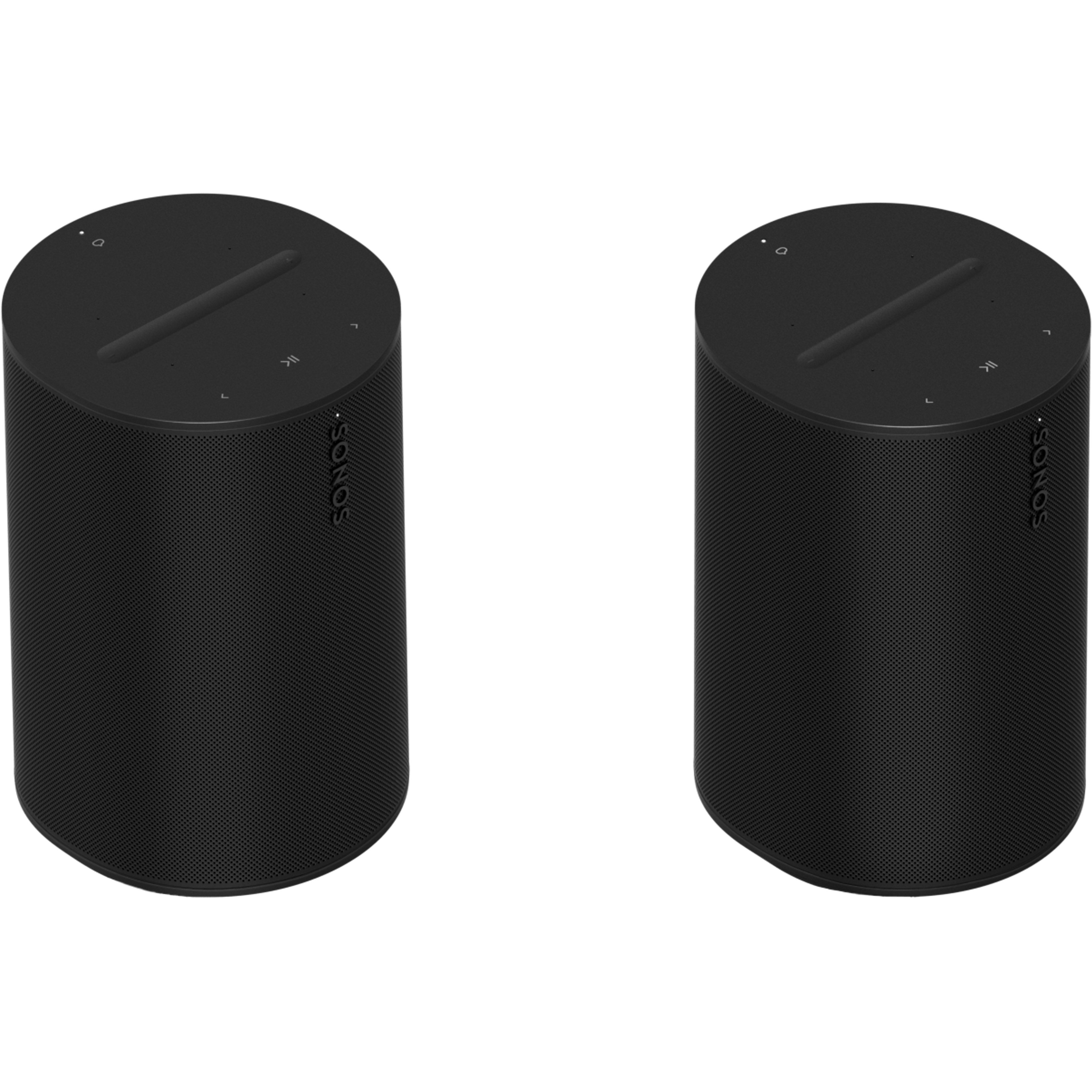 Pair of Sonos Era 100 Black speakers in TV surround setup