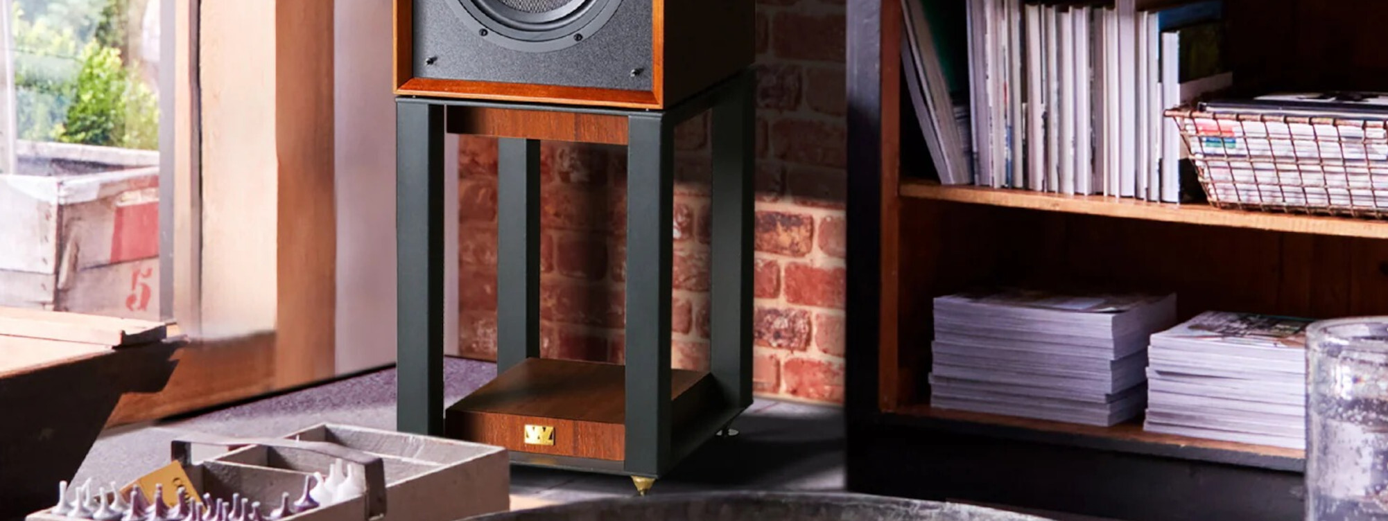 Wharfedale Linton Stands Black Oak hero