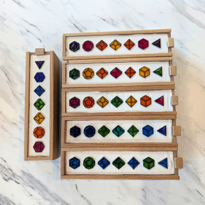 Selection of dice vaults with glass painted acrylic lids Selection of dice vaults with glass painted acrylic lids