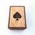 Spades symbol marquetry on the lid of a playing card box
