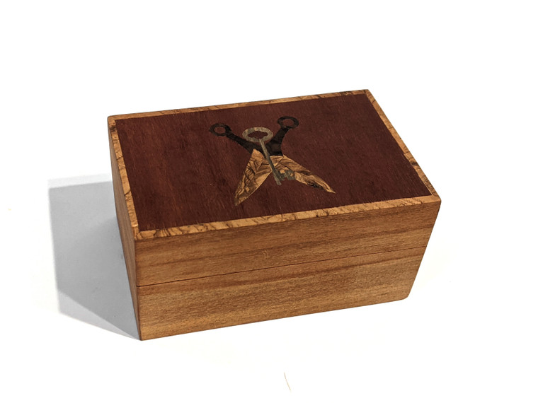 D&D class inspired dice box, rogue marquetry.