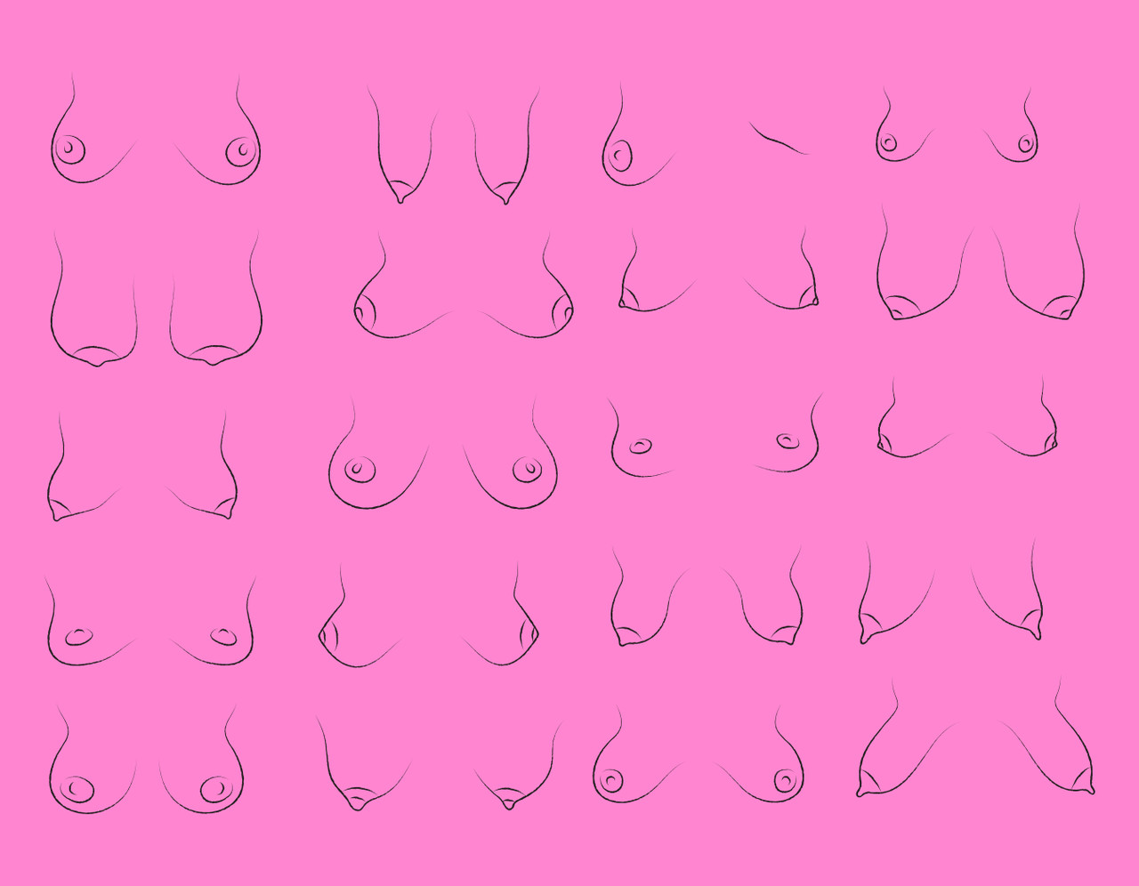 Breast shape chart illustration bundle