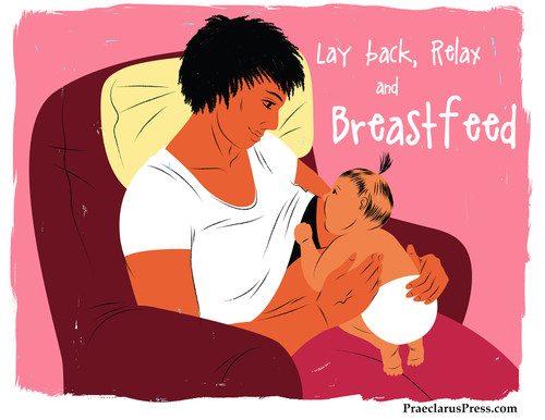 Free downloadable poster-Lay back, relax, and breastfeed 