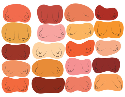Breast shape chart illustration bundle