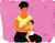 Sitting and breastfeeding mother 