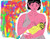 Breastfeeding mother with rainbow-colored background