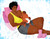 Laid  back breastfeeding illustration bundle