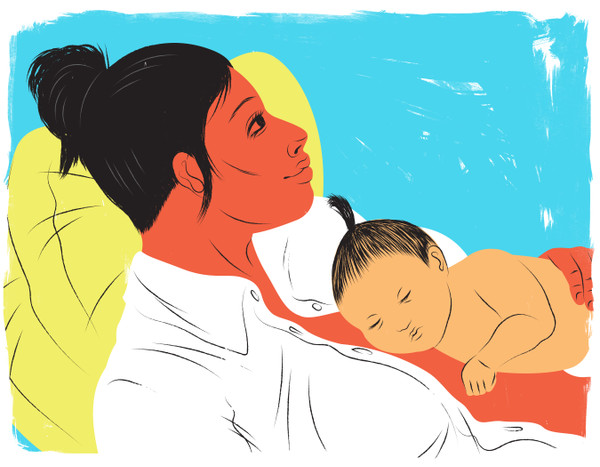 Skin-to-skin mother and baby