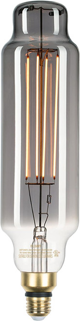 Jaspertronics™ Vintage Large LED Edison Bulbs 25W Equivalent, Decorative Dimmable Tube LED Bulbs with Smoke Glass, 1800K Warm White, E26 Base, 7W 200LM, 82 High CRI, TT80/T24